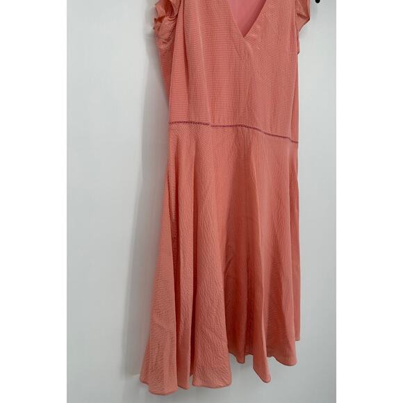 Rebecca Taylor Silk Flutter A-Line Dress Size 4 peach - Picture 6 of 11